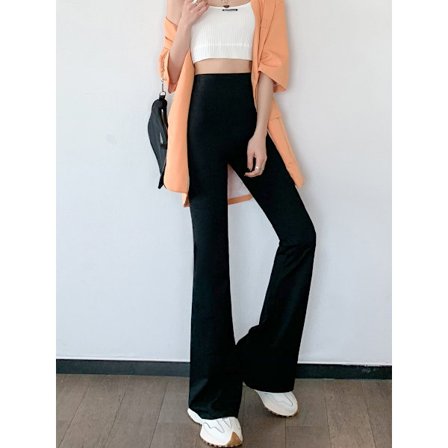 Naisten housut - Pehmeät ja korkeat vyötäröiset leveälahkeiset housut - Legginsit saatavilla