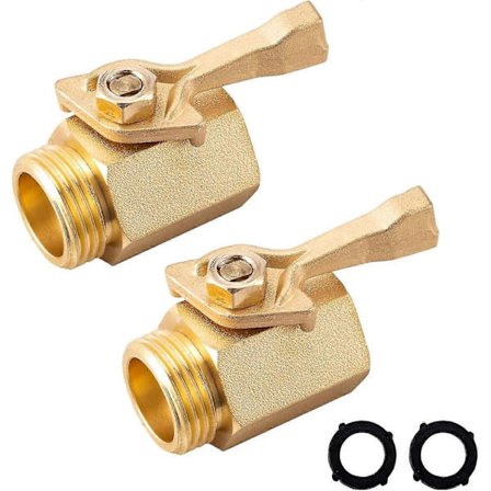 Super Heavy Duty 3/4" Messing Stengeventil Hageslangekobling, kraftig messing hageslange stengeventil, 2-pakning