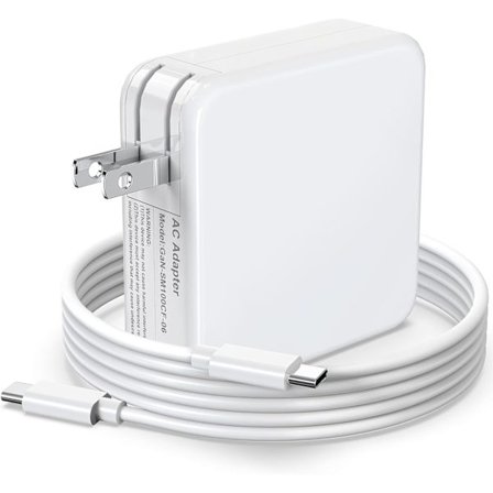 Mac Book oplader kompatibel med MacBook Pro Air 16 15 14 13 tommer 2025 2024 2023 2022 2021 2020 2019 M4 M3 M2 M1, foldbar 100W USB-C(Type C) GaN Lap