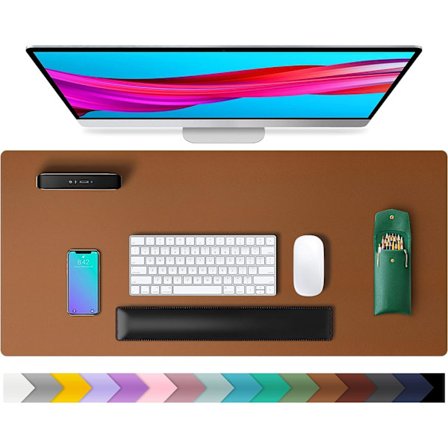 Skrivebordsunderlag, PU-skinn skrivebordsmatte, musematte, sklisikker skrivebordsbeskytter