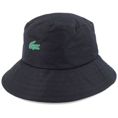 Lacoste - Svart bucket Hatt - Rubber Patch Stitch Black Bucket @ Hatstore