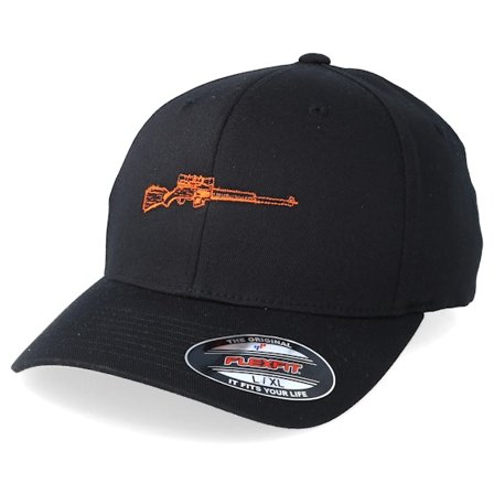 Hunter - Svart flexfit Keps - The Rifle Black Flexfit @ Hatstore