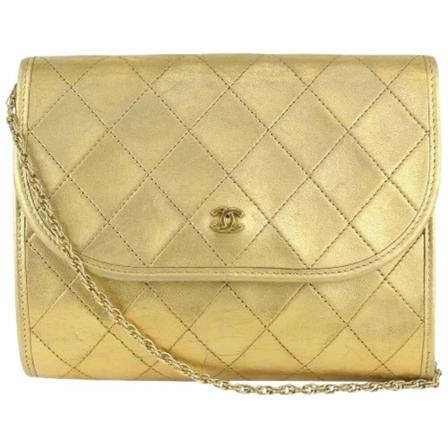 Chanel Vintage Pre-owned Læder chanel-tasker Gul, Dame Vintage Tasker, Størrelse: ONE Size