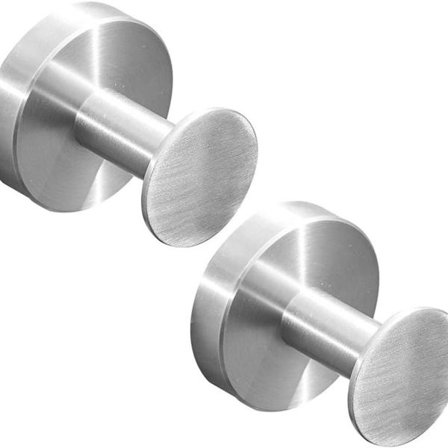 Børstet nikkel håndklædekroge 2-pak rustfrit stål badekåbe