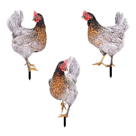 3 st trädgårdshönsinsats djurdekor gräsmatta uteplats dekorativ kycklingstaty skulptur