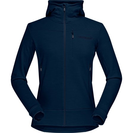 Norrøna Women's Falketind Warmwool2 Stretch Zip Hood Women Mid layer tops Blue M