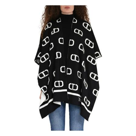 Twinset Capes svart, Dam Capes och Ponchos, Dam, Storlek: ONE SIZE