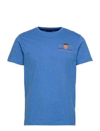 Archive Shield Emb Ss T-Shirt T-shirt Blå GANT