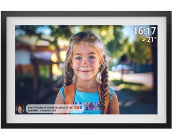 Denver Frameo 15,6" Digital photoframe - black/white - 15,6" digital fotoram med Full HD-upplösning