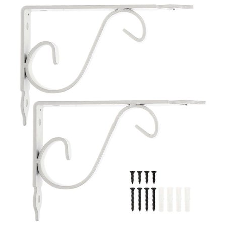 Kestävät Hyllynkannattimet Rauta Kolmio Hyllytuki Asunnonomistajille Valkoinen 15.00X11.50X2.50CM Yksinkertainen Muotoilu 2 Sarjaa