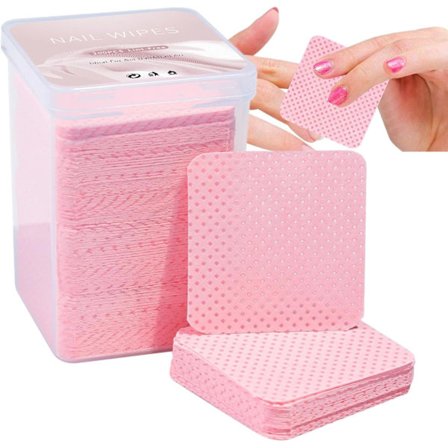 Fnugfri Negleklude 200 Stk Bomuldsrenser Affedtningsgel Ikke-Vævede Neglerenseklude