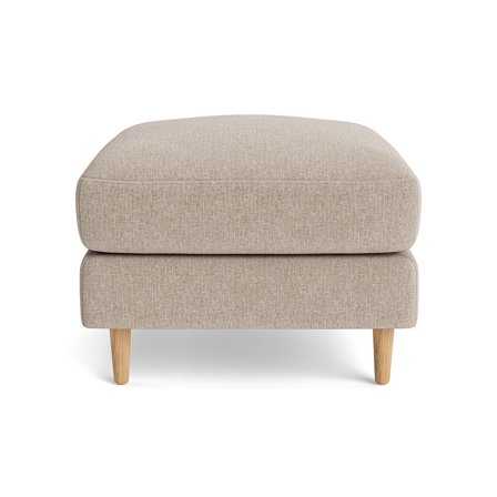Ofelia Pouf Hocker in Boston Beige, moderner Polsterhocker im skandinavischen Stil, bequeme Sitzgelegenheit für Ihr Zuhause, Größe 47cm