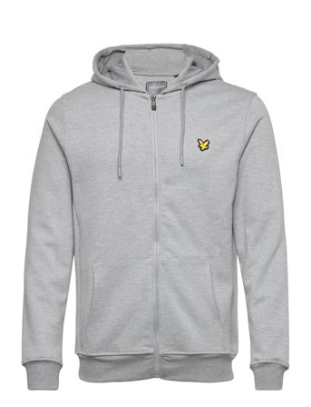 Full Zip Fly Fleece Hoodie Huppari Harmaa Lyle & Scott Sport