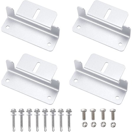 Solcellepanelklemme Aluminiumlegering Monteringsbrakett med skruer og muttere for bobilbåttak 4 stykker