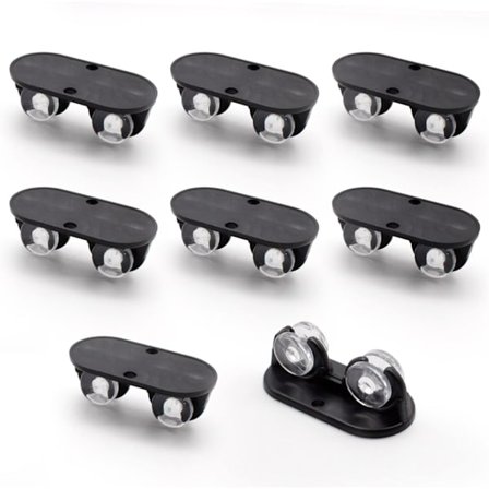 8 stk. små møbelhjul, mini plastikhjul, hjul lille