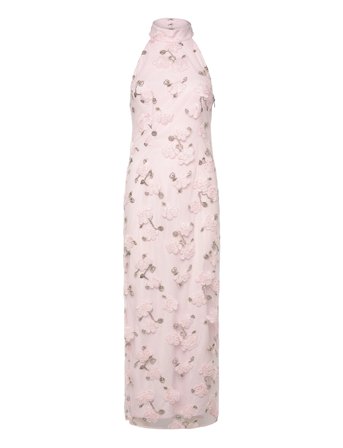 ROTATE Birger Christensen Flower Beads Maxi Dress - Pink - 34
