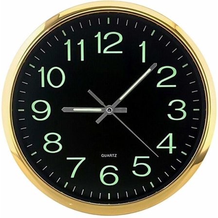 12 tommers stor rund lysende veggklokke som lyser i mørket - Hjemmedekor - Tac - Gull