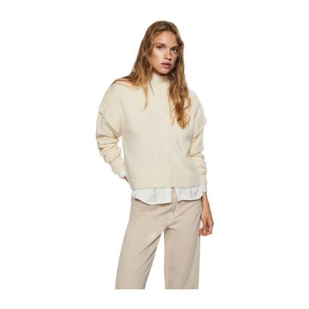 Mango Tröja -- beige, Dam Polotröjor, Dam, Storlek: M