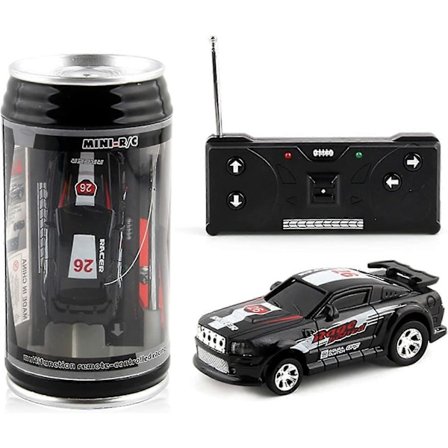 1 Sæt Mikro Fjernstyret Bil Med Vejspærringer Coca-Cola Dåse Design Kreativ Simuleringsracerbil Legetøj Børnegave (FMY)