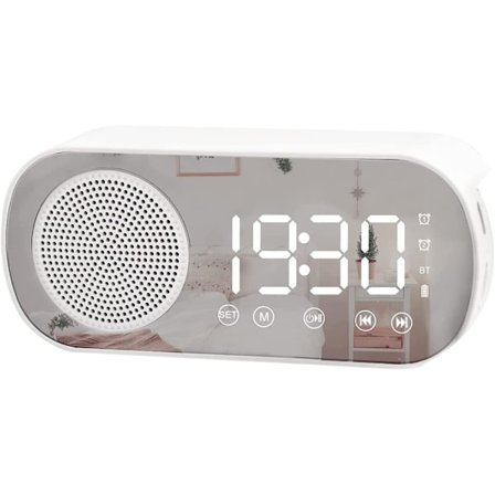 LED Digital Klocka med FM-radio och Bluetooth-högtalare, 3 Ljusstyrkenivåer, Dimningsläge, Snooze-klockor kompatibel Dekoration