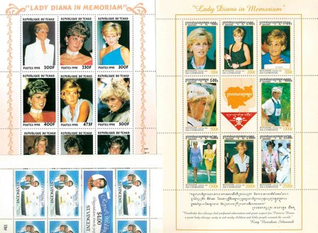 Diana - 3 miniark - Postfrisk