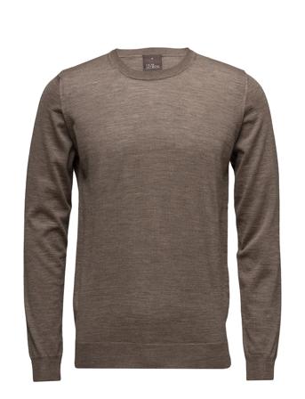 Custer Roundneck Strikket Trøje Med Rund Hals Beige Oscar Jacobson