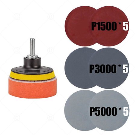 Bilvoks Svamp Pad Poleringssett Auto Detaljering Rengjøring Poleringsputer Disk For Poleringsmaskin Drilladapter Frontlykt Restaurering