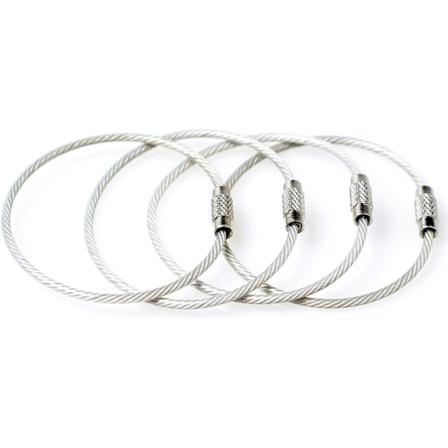 Metal Kabel Nøglering Tråd Holdbar Bil Fleksibel Nøglering Karabinhage Store Nøgleringe Sløjfe Bagagemærke Løkker