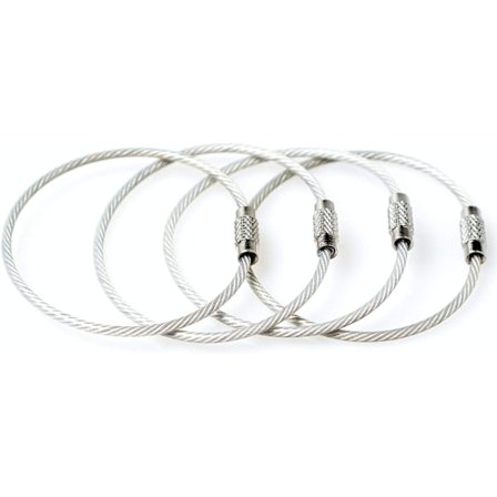 Metallkabelnyckelringtråd Hållbar Bil Flexibel Nyckelring Karabinhake Stora Nyckelringar Slinga Bagageetikett Slingor