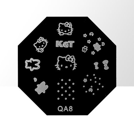 Stempelplade - Negledekorationer - QA8 - Rund