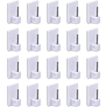 20-pakning selvklebende gardinstangskroker, 3M selvklebende små kroker, mini krok for gardinstang, selvklebende veggnøkkelkrok