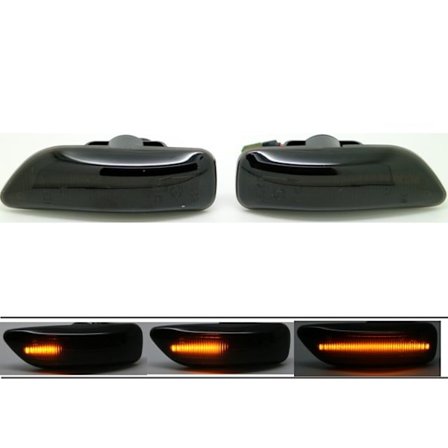 LED Dynamisk Blinklys Volvo S60 V70 S80 XC70 Røykfarget Linse 2-pakning