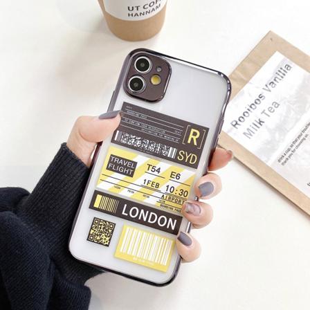 Flygbiljettsskal I Tpu Till Iphone 11 London