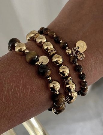 Bud to rose Beverly Bracelet Tiger Eye/Gold - Multi/patterned - ONE SIZE