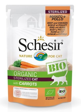 Schesir Organic Bio Paté Al Manzo E Pollo Con Carote Per Gatti