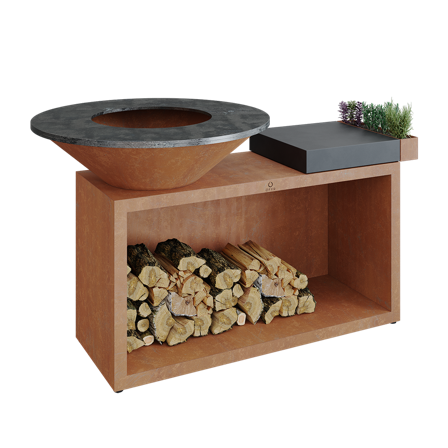 OFYR Island Corten 100 CD Grillbord skärbräda i keramik Cortenstål, Matlagning & grillar