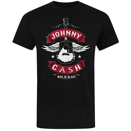 Johnny Cash Unisex Vuxen Man In Black Wingad Gitarr T-Shirt XL