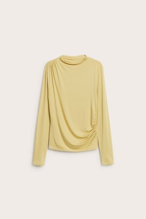 Kappahl | Top z długimi rękawami, z marszczeniem | Jasnożółty