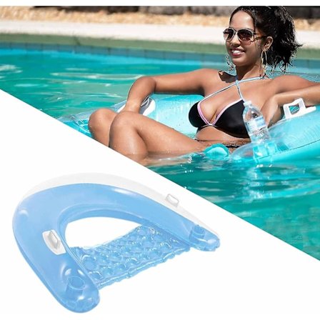 Oppblåsbare bassengflytere Oppblåsbar flytende stol med armlene og koppholder, flytende solseng for svømming