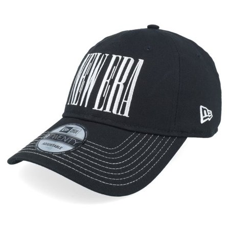 New Era - Svart unconstructed Keps - Ne Wordmark 9TWENTY Black/White Dad Cap @ Hatstore