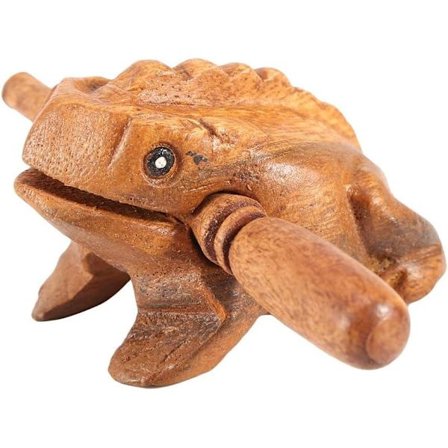 Tre Lykkefrosk Kvakkende - Thailandsk Tradisjonelt Håndverk Tre Lykkefrosk Kvakkende Musikkinstrument Hjemmekontor Dekor (5,8 cm)