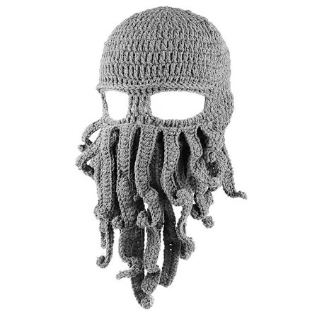 Talvi Octopus Pipo Neulottu Hattu Creative Ski Mask Parta Lippikset Lämpimät Merirosvohatut W
