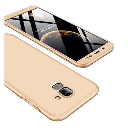 GKK Samsung Galaxy J6 (2018) beskyttelsesetui i plastik med tre delt design - Guld Gold
