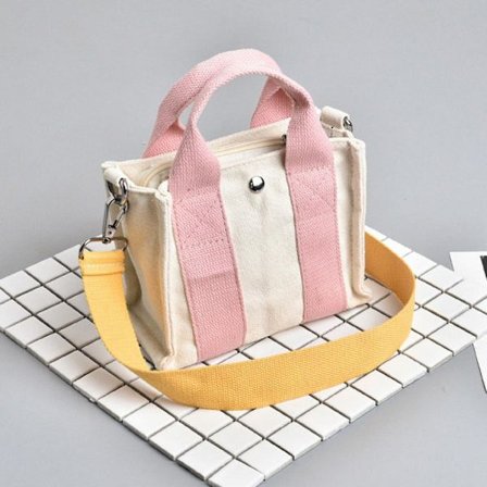 Mordely Women's Bag New Dual-purpose Canvas Square Bag Korean Version Contrast Color Single Shoulder Messenger Handbag Soft Canvas Bag A916-292