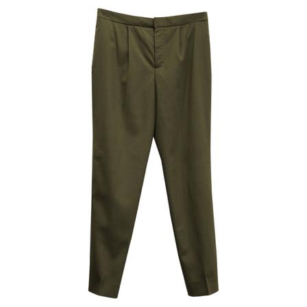 Chloé Pre-owned, Tapered Pants Groen, Dames, Maat:ONE Size,wol