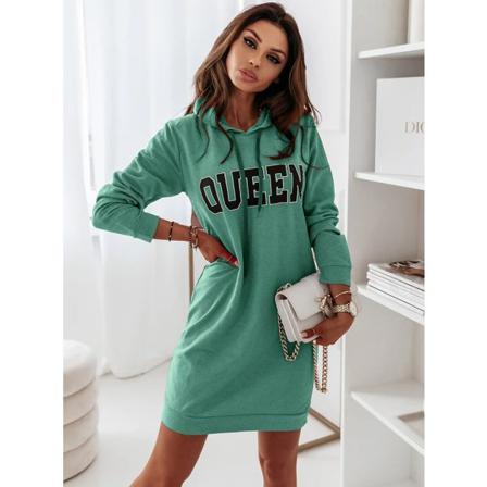 Höst Långärmad Hooded Letter Sport Casual Dress Dam Swea