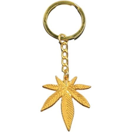 Nøglering Mode Nøglering 39X34Mm Grøn Guld Farve Ahornblad Vedhæng Diy Herre Smykker Bil Nøglering Holder Souvenir