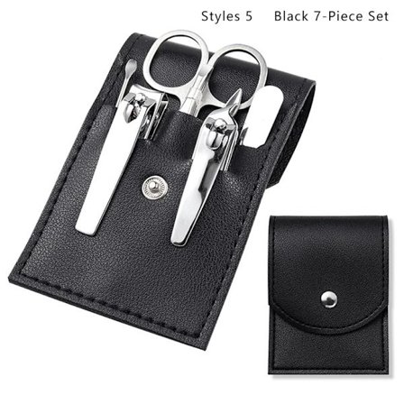 Manicure sæt af høj kvalitet, professionelt, praktisk sæt med læderetui, stålstifter, klippere, personlige hygiejneværktøjer