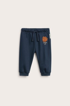 Kappahl | Spodnie dla niemowląt, z aplikacją Ciemnoniebieski 56 | Ciemnoniebieski