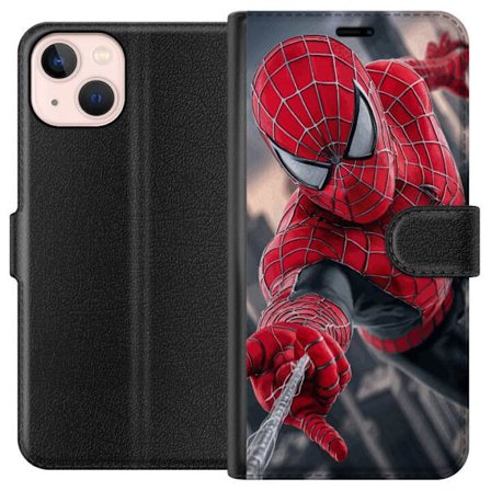 Kompatibelt Lommeboketui til Apple Apple iPhone 13 mini Dynamisk Spider-Man illustrasjon i actionperspektiv, superhelt tema med bevegelsesenergi og ki